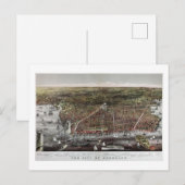 Currier en Ives print van Brooklyn, 1886 Briefkaart (Voorkant / Achterkant)