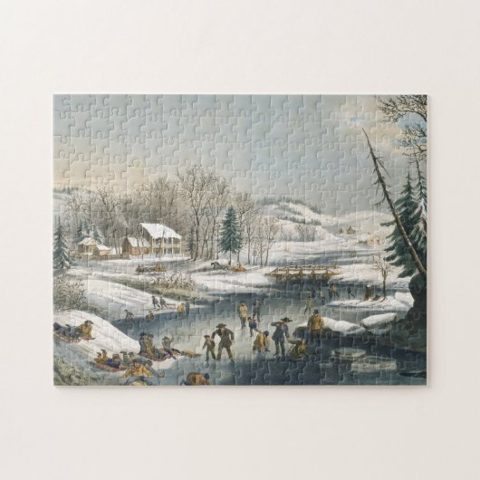 Currier en Ives Winter Morning Legpuzzel (Horizontaal)