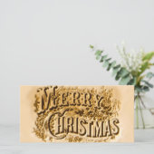 Currier en Vrolijke Kerstmis Ives Feestdagenkaart (Staand voorkant)