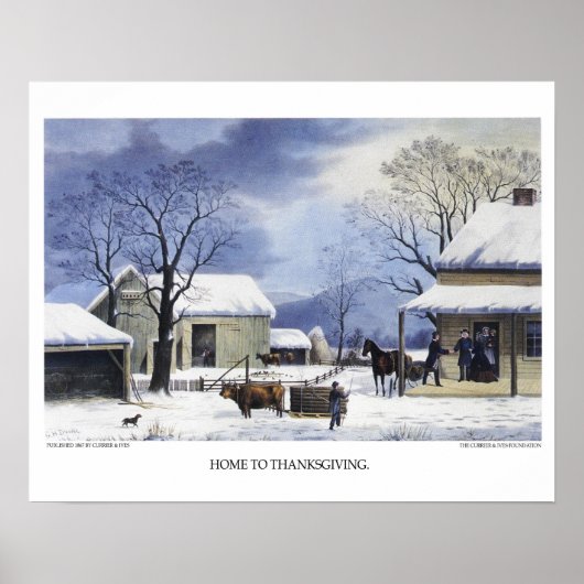 Currier & Intel® Lithograaf: Home to Thanksgiving Poster (Voorkant)