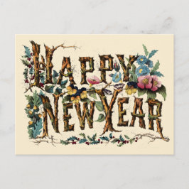 Currier & Ives 1876 "Gelukkig Nieuwjaar" Briefkaart