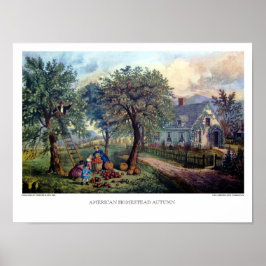 Currier & Ives: Amerikaanse Homestead herfst Poster
