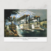 Currier & Ives - Briefkaart - Champions Mississipp (Voorkant)