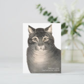 Currier & Ives Cat Schattigee Victoriaans kunst Briefkaart (Staand voorkant)