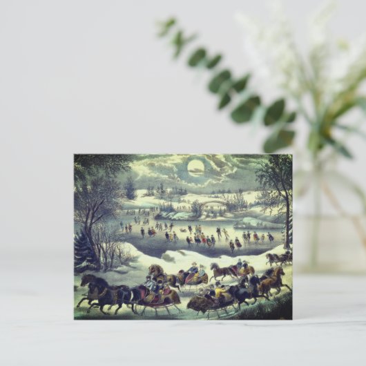 Currier & Ives' Central Park in de winter Briefkaart (Staand voorkant)