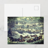 Currier & Ives' Central Park in de winter Briefkaart (Voorkant / Achterkant)
