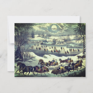 Currier & Ives' Central Park in de winter Briefkaart