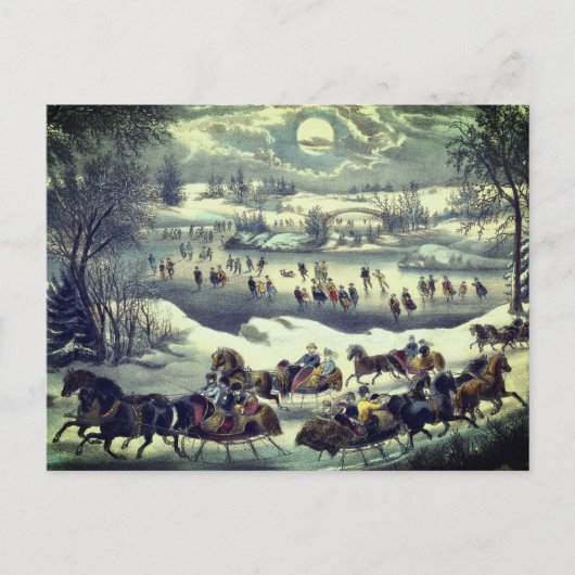 Currier & Ives' Central Park in de winter Briefkaart (Voorkant)