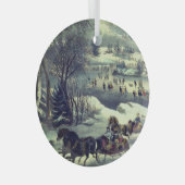 Currier & Ives' Central Park in de winter Glas Ornament (Voorkant Rechts)