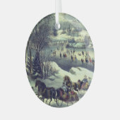 Currier & Ives' Central Park in de winter Glas Ornament (Voorkant links)