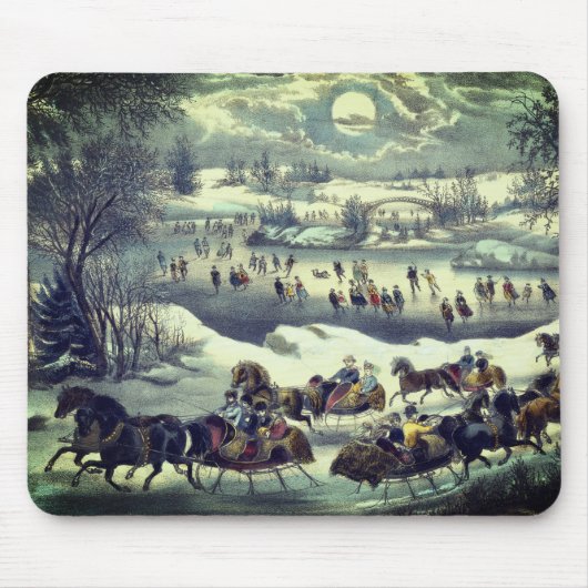Currier & Ives' Central Park in de winter Muismat (Voorkant)