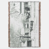 Currier Ives Country Thanksgiving Thlanket Blanket Deken (Voorkant Verticaal)