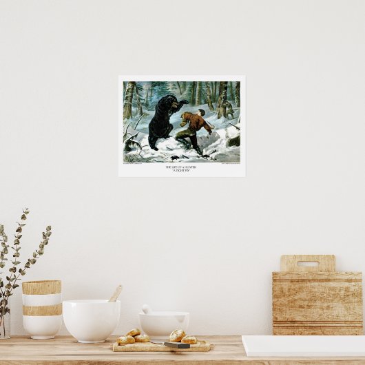Currier & Ives: Het leven van een jager - een stev Poster (Keuken)