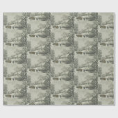 Currier & Ives Het Sneeuw Storm Cadeaupapier (Vlak)