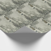 Currier & Ives Het Sneeuw Storm Cadeaupapier (Hoek)