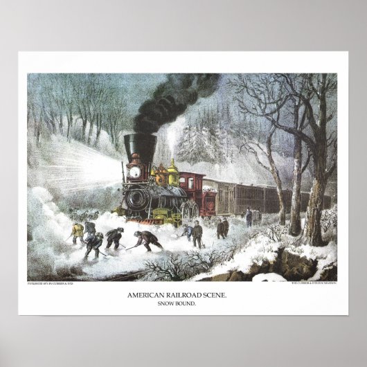 Currier & Ives Lithograaf: American Railroad Scene Poster (Voorkant)