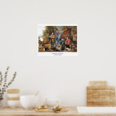 Currier & Ives Lithograaf: Camping in de Bossen Poster (Keuken)