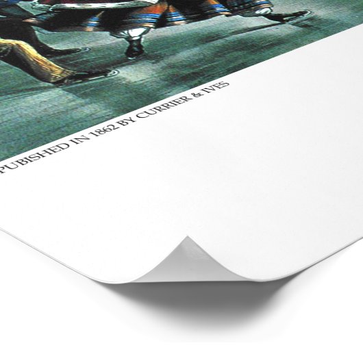 Currier & Ives Lithograaf: Central Park Winter Poster (Hoek)