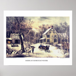 Currier & Ives Lithograph: American Homestead Wint Poster