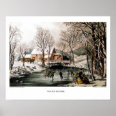 Currier & Ives Lithograph: Winter Pastime Poster (Voorkant)