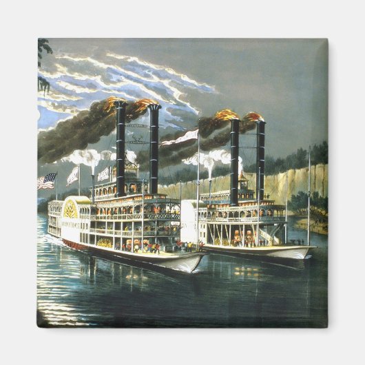 Currier & Ives - Magneet - Kampioenen van Mississi (Voorkant)