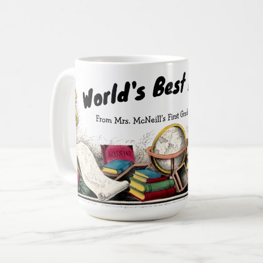 Currier & Ives Old School Teacher Sjabloon Koffiemok (Voorkant links)