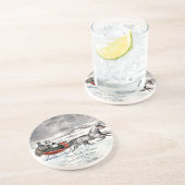 Currier & Ives - Onderzetter - De winter op de weg (Zijkant)