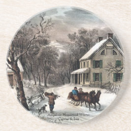Currier & Ives - Onderzetter - Homestead Winter