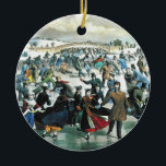 Currier & Ives - Ornament - Central Park Winter<br><div class="desc">Ornament met de Currier & Ives Lithograaf "Central Park winter - The Skating Pond"</div>