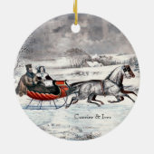 Currier & Ives - Ornament - The Road, Winter, (Achterkant)