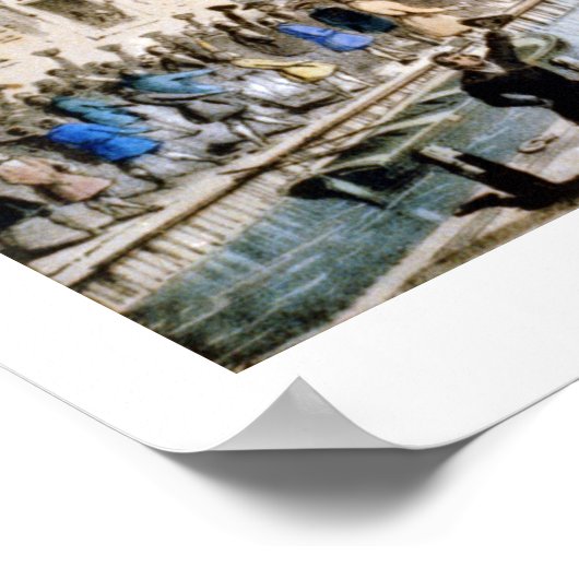 Currier & Ives - Poster - de Boston Tea Party (Hoek)