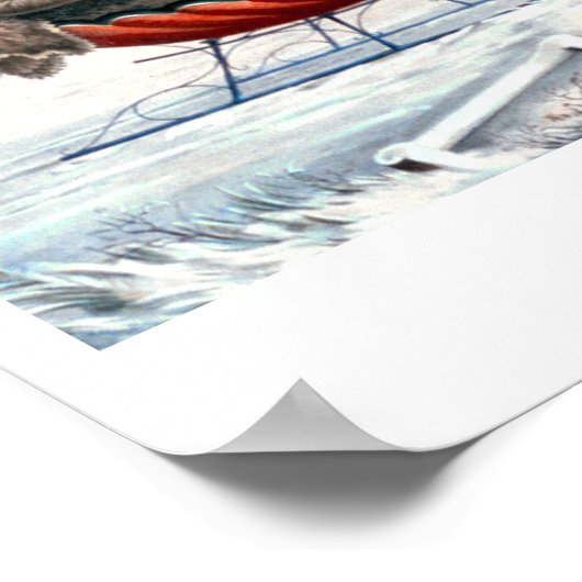 Currier & Ives - Poster - DE WEG, WINTER (Hoek)