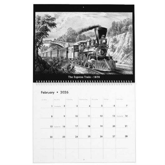 Currier & Ives treinen Kalender (Feb 2026)