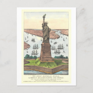Currier & Ives Vrijheidsbeeld Print Briefkaart