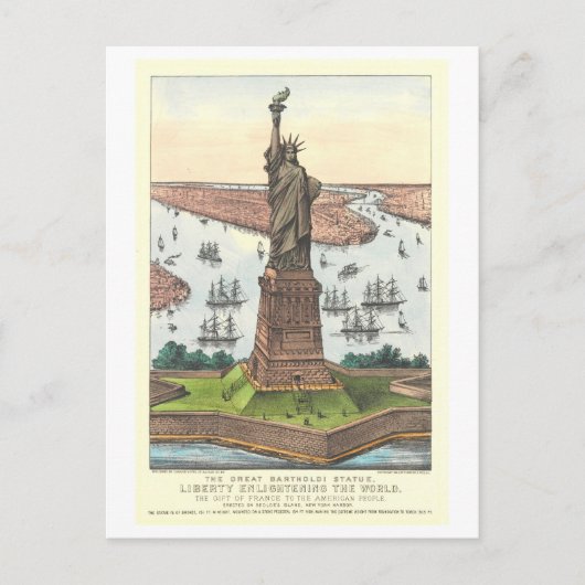 Currier & Ives Vrijheidsbeeld Print Briefkaart (Voorkant)