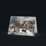 Currier & Ives - Wenskaart - Homestead Winter Feestdagen Kaart<br><div class="desc">Een kerstkaartje met de Currier & Ives Lithograaf "American Homestead: Winter"</div>