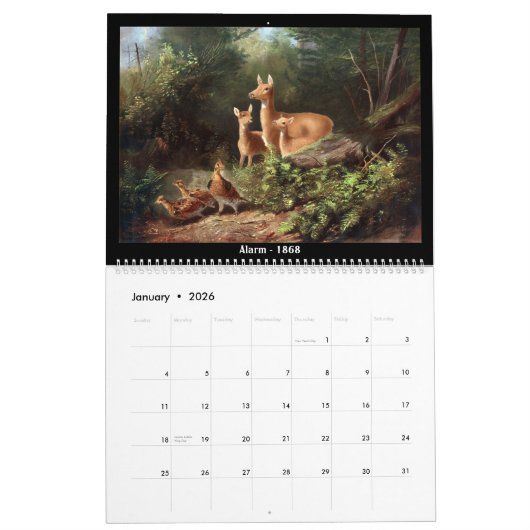Currier & Ives Wildlife Kalender (Jan 2026)