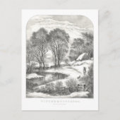  Currier & Ives Winter Moonlight Lithografie Briefkaart (Voorkant)