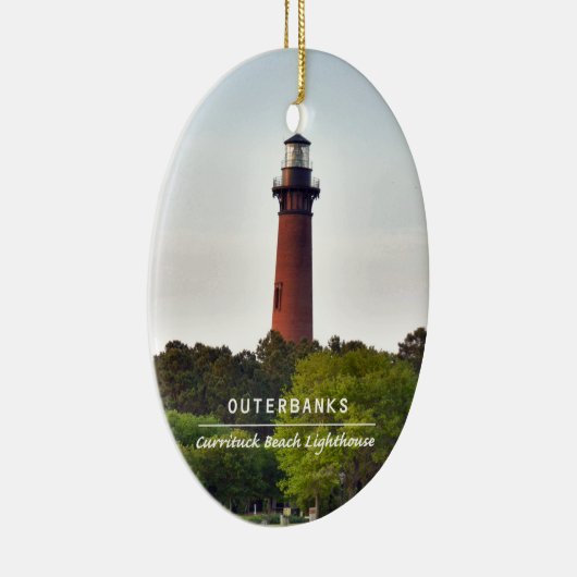 Currituck Beach Light. Keramisch Ornament (Rechts)