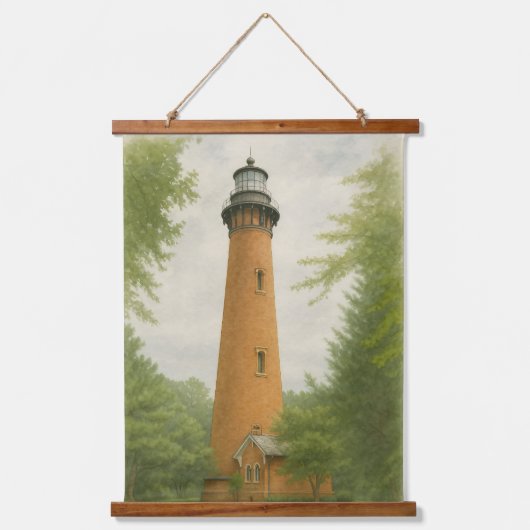 Currituck Beach Lighthouse Aquarel Hangend Wandkleed (Voorkant)