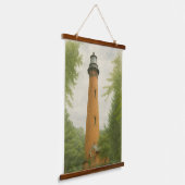 Currituck Beach Lighthouse Aquarel Hangend Wandkleed (Gebogen)