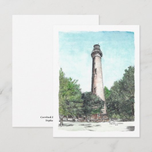 Currituck Beach Lighthouse Blank Note Kaart (Voorkant / Achterkant)