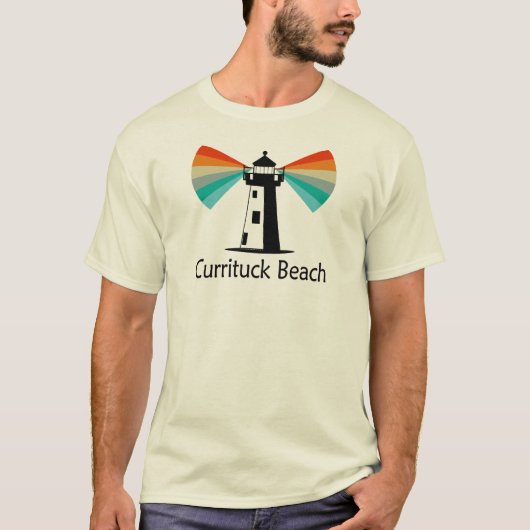 Currituck Beach Lighthouse Regenboog T-shirt (Voorkant)