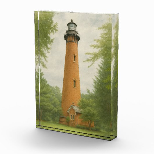 Currituck Beach Lighthouse Watercolor Fotoblokken (Rechts)