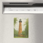 Currituck Beach Lighthouse Watercolor Magneet (Insitu (Vaatwasser))