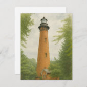 Currituck Beach Lighthouse Watercolor Notitiekaartje (Voorkant / Achterkant)