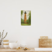 Currituck Beach Lighthouse Watercolor Poster (Keuken)