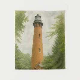 Currituck Beach Lighthouse Watercolor Wandkleed