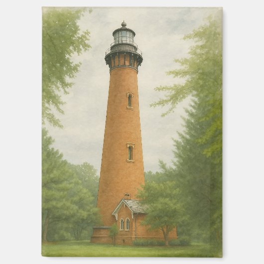 Currituck Beach Lighthouse Waterverf Magneet (Voorkant)