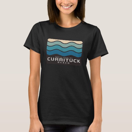 Currituck Beach NC Summertime Lazy Wavy Waves T-shirt (Voorkant)